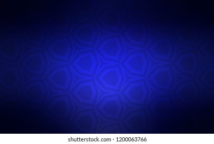 Dark BLUE vector texture with colorful hexagons. Glitter abstract illustration in hexagonal style. Pattern for landing pages.