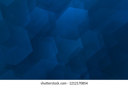Dark BLUE vector texture with colorful hexagons. Glitter abstract illustration in hexagonal style. Beautiful design for your business advert.