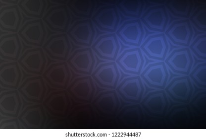 Dark BLUE vector texture with colorful hexagons. Illustration with set of colorful hexagons. Pattern for your ad, booklets.
