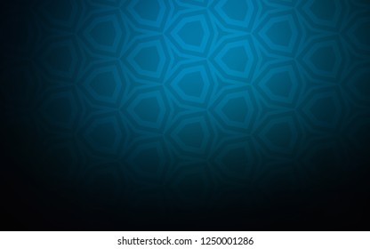 Dark BLUE vector texture with colorful hexagons. Colorful hexagons on blur backdrop. Design for website posters, banners.