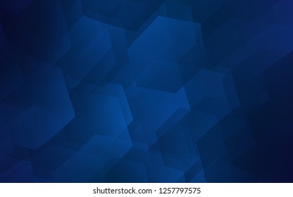 Dark BLUE vector texture with colorful hexagons. Illustration of colored hexagons on white surface. Pattern can for your ad, booklets.