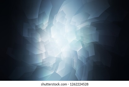 Dark BLUE vector texture with colorful hexagons. Illustration with set of colorful hexagons. New design for website's poster, banner.