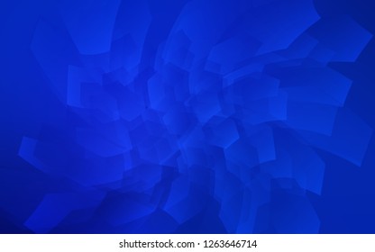 Dark BLUE vector texture with colorful hexagons. Glitter abstract illustration in hexagonal style. Pattern for ads, leaflets.