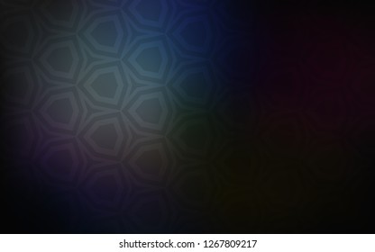 Dark BLUE vector texture with colorful hexagons. Design in abstract style with hexagons. Design for your business advert.