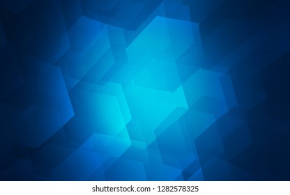 Dark BLUE vector texture with colorful hexagons. Abstract illustration with colorful hexagons. New design for website's poster, banner.