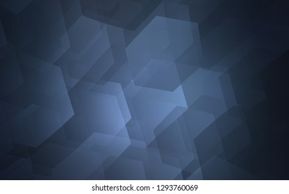 Dark BLUE vector texture with colorful hexagons. Illustration with set of colorful hexagons. Pattern for ads, leaflets.