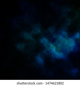 Dark BLUE vector texture with colorful hexagons. Blur background with colorful hexagons. Pattern for texture of wallpapers.