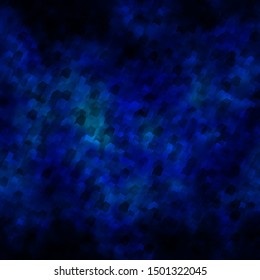 Dark BLUE vector texture with colorful hexagons. Illustration of colored hexagons on blur surface. Pattern for landing pages.