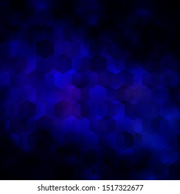 Dark BLUE vector texture with colorful hexagons. Blur background with colorful hexagons. Design for website posters, banners.