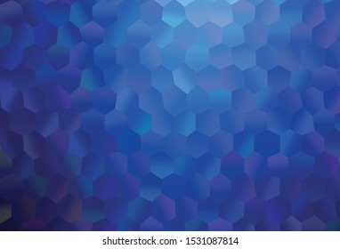 Dark BLUE vector texture with colorful hexagons. Illustration with set of colorful hexagons. Pattern can be used for landing pages.