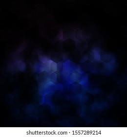 Dark BLUE vector texture with colorful hexagons. Blur background with colorful hexagons. Pattern for texture of wallpapers.