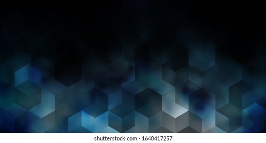 Dark BLUE vector texture with colorful hexagons. Glitter abstract illustration in hexagonal style. Design for website posters, banners.