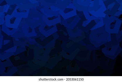 Dark BLUE vector texture with colorful hexagons. Glitter abstract illustration in hexagonal style. Pattern for landing pages.
