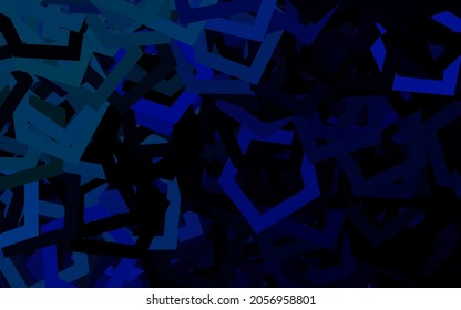 Dark BLUE vector texture with colorful hexagons. Colorful hexagons on blur backdrop. Pattern for your ad, booklets.