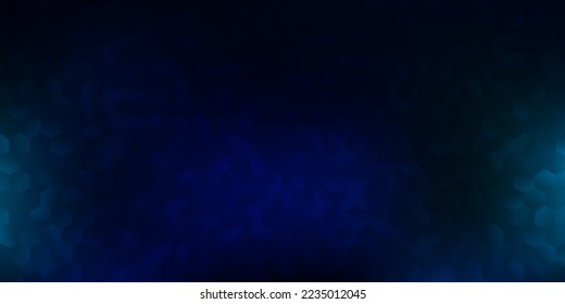 Textura vectorial azul oscuro con hexágonos coloridos. Ilustración abstracta moderna en estilo hexagonal con gradiente. Tu portada del libro de marca.