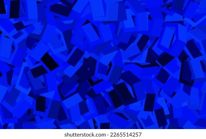 Dunkle BLAU-Vektorstruktur mit bunten Hexagons. Illustration von gefärbten Hexagonen auf unscharfer Oberfläche. Muster für Ihre Anzeige, Broschüren.