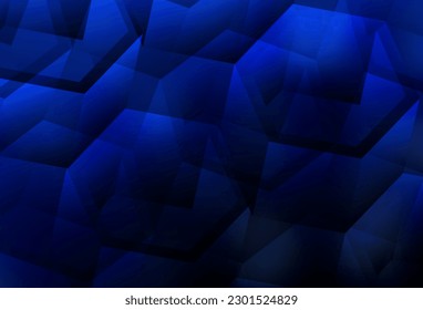 Dark BLUE vector texture with colorful hexagons. Glitter abstract illustration in hexagonal style. Design for your business advert.