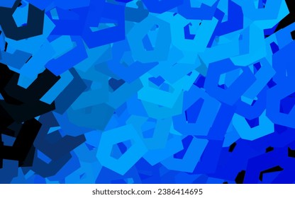 Textura vectorial azul oscuro con hexágonos coloridos. Ilustración abstracta con hexágonos coloridos. Patrón de textura de papel pintado.