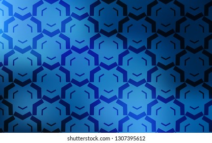 Dark BLUE vector texture with curved lines. Glitter abstract illustration with wry lines. A completely new design for your business.