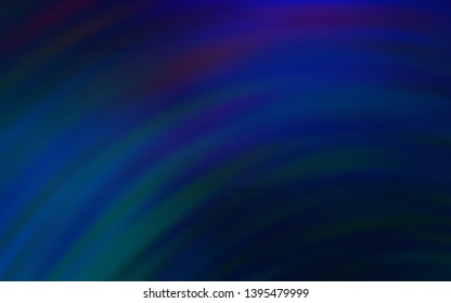 Dark BLUE vector texture with curved lines. Colorful abstract illustration with gradient lines. Pattern for your business design.