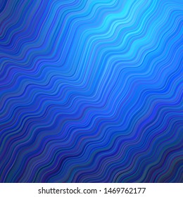 Dark BLUE vector texture with curved lines. Colorful illustration in abstract style with gradient. Abstract style for your business design.