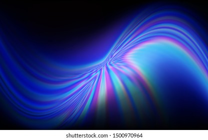 Dark BLUE vector texture with curved lines. Colorful illustration in simple style with gradient. Colorful wave pattern for your design.