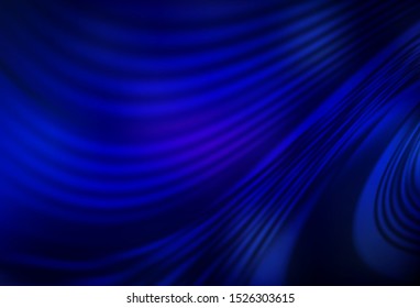 Dark BLUE vector texture with curved lines. Colorful illustration in abstract style with gradient. New composition for your brand book.