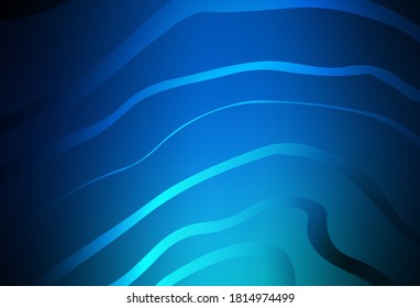 Dunkle BLAU-Vektorstruktur mit geschwungenen Linien. Moderne Farbverlauf-Abstrakte Illustration mit Bandbreiten. Einfache Vorlage für Ihr Design.