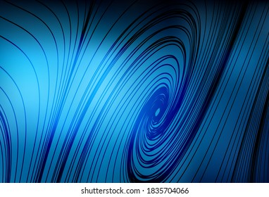 Textura de vector azul oscuro con líneas curvas. Ilustración abstracta circunfleja con gradiente. Diseño de negocio para afiches, banners.