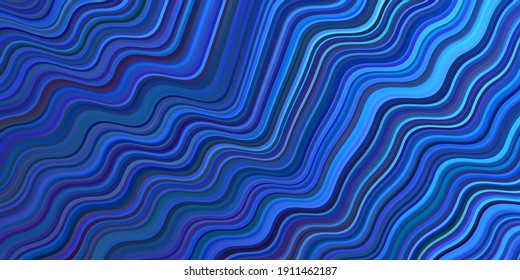 Dark BLUE vector texture with curved lines. Colorful illustration in abstract style with gradient. Abstract style for your business design.