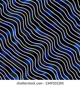 Dark BLUE vector texture with curves. Gradient illustration in simple style with bows. Template for cellphones.