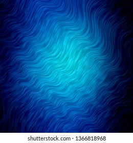 Dark BLUE vector texture with curves. Brand new colorful illustration with bent lines. Pattern for booklets, leaflets.