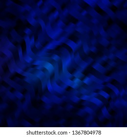 Dark BLUE vector texture with curves. Colorful illustration in circular style with lines. Template for cellphones.