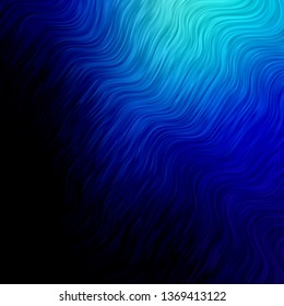 Dark BLUE vector texture with curves. Colorful illustration in abstract style with bent lines. Template for cellphones.