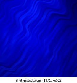 Dark BLUE vector texture with curves. Gradient illustration in simple style with bows. Best design for your posters, banners.