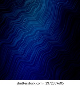 Dark BLUE vector texture with curves. Abstract gradient illustration with wry lines. Best design for your posters, banners.