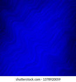Dark BLUE vector texture with curves. Bright illustration with gradient circular arcs. Template for cellphones.