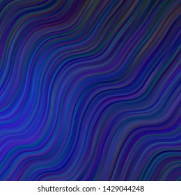 Dark BLUE vector texture with curves. Gradient illustration in simple style with bows. Template for your UI design.