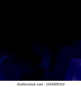 Dark BLUE vector texture with curves. Colorful illustration, which consists of curves. Template for cellphones.
