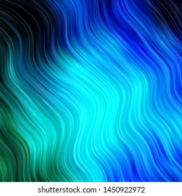 Dark BLUE vector texture with curves. Abstract gradient illustration with wry lines. Design for your business promotion.