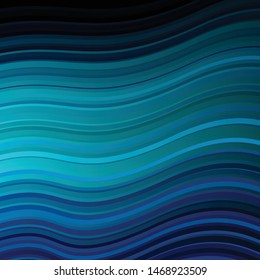 Dark BLUE vector texture with curves. Gradient illustration in simple style with bows. Best design for your ad, poster, banner.