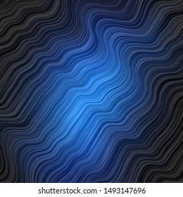 Dark BLUE vector texture with curves. Brand new colorful illustration with bent lines. Best design for your ad, poster, banner.