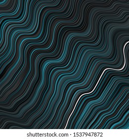 Dark BLUE vector texture with curves. Abstract illustration with bandy gradient lines. Smart design for your promotions.