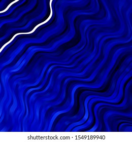 Dark BLUE vector texture with curves. Gradient illustration in simple style with bows. Smart design for your promotions.