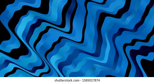 Dark BLUE vector texture with curves. Colorful abstract illustration with gradient curves. Design for your business promotion.