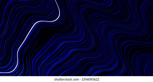 Dark BLUE vector texture with curves. Bright sample with colorful bent lines, shapes. Smart design for your promotions.