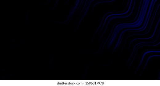 Dark BLUE vector texture with curves. Illustration in halftone style with gradient curves. Smart design for your promotions.