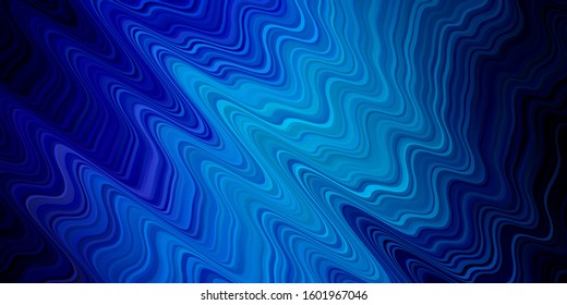Dark BLUE vector texture with curves. Bright illustration with gradient circular arcs. Pattern for commercials, ads.