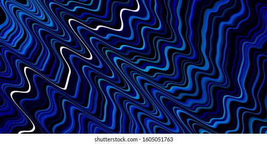 Dark BLUE vector texture with curves. Bright illustration with gradient circular arcs. Pattern for commercials, ads.