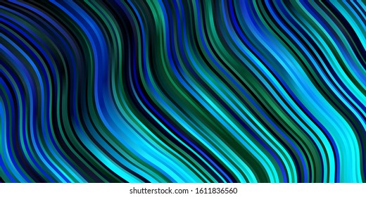Dark BLUE vector texture with curves. Abstract gradient illustration with wry lines. Design for your business promotion.
